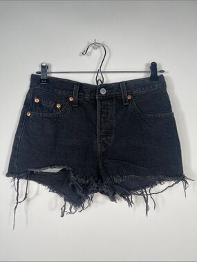 LEVI’s High-Rise Black 501 Denim Shorts